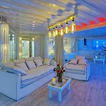 Exquisite Mykonos Villa Villa Cielo 2 Bedroom Private Pool And Outdoor Jacuzzi Panoramic Sea And Sunset View Gym Helipad Tennis Court ,